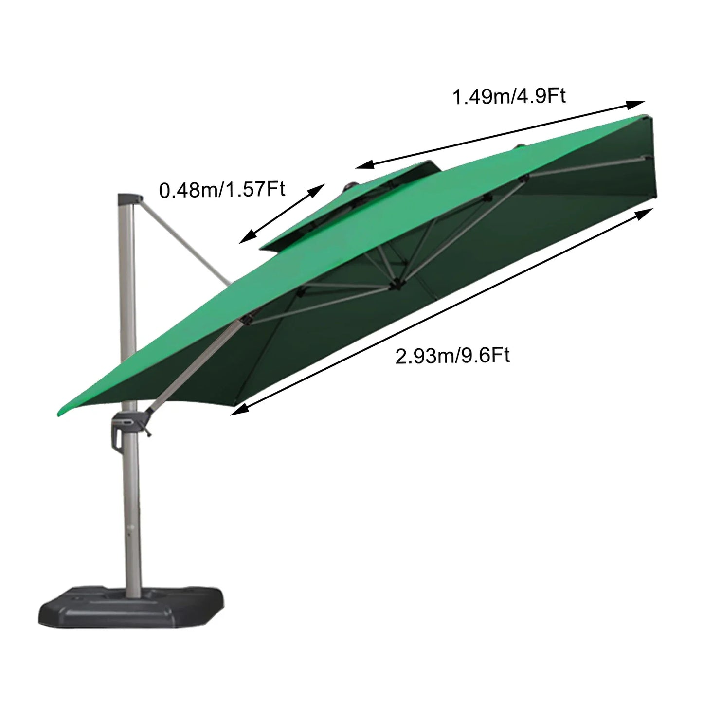 3X3M Outdoor Roman Umbrella Polyester Sunshade Umbrella Cloth Replacement Sunscreen and Rainproof Cloth Garden Courtyard