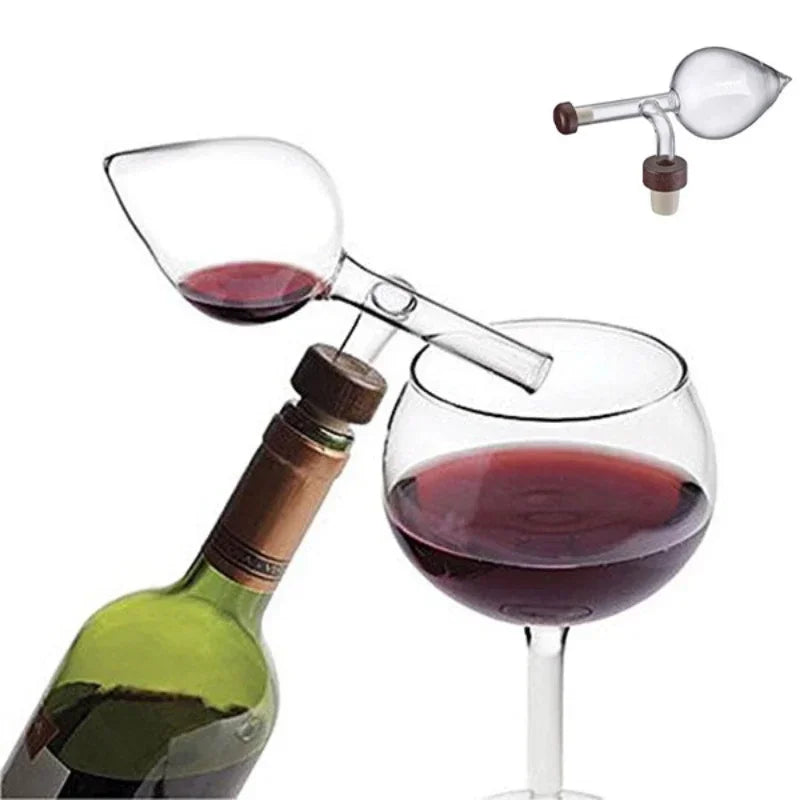 Portable Round/Peach Shaped Red Wine Aerators Transparent Red Wine Bottle Pourer and Quick Decanter Spout Glass Sobering Device