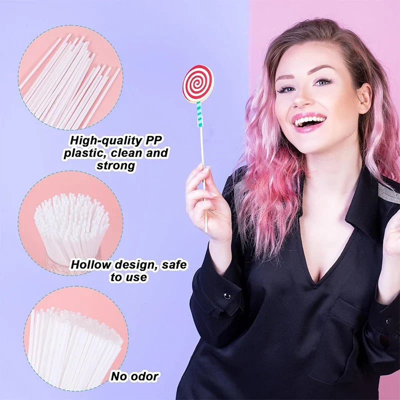 50Pcs 15cm Lollipop Cake Pop Sticks White Lollipop Sticks Reusable Candy Sticks Treat Sticks For Lollipop Candy Desserts YY178