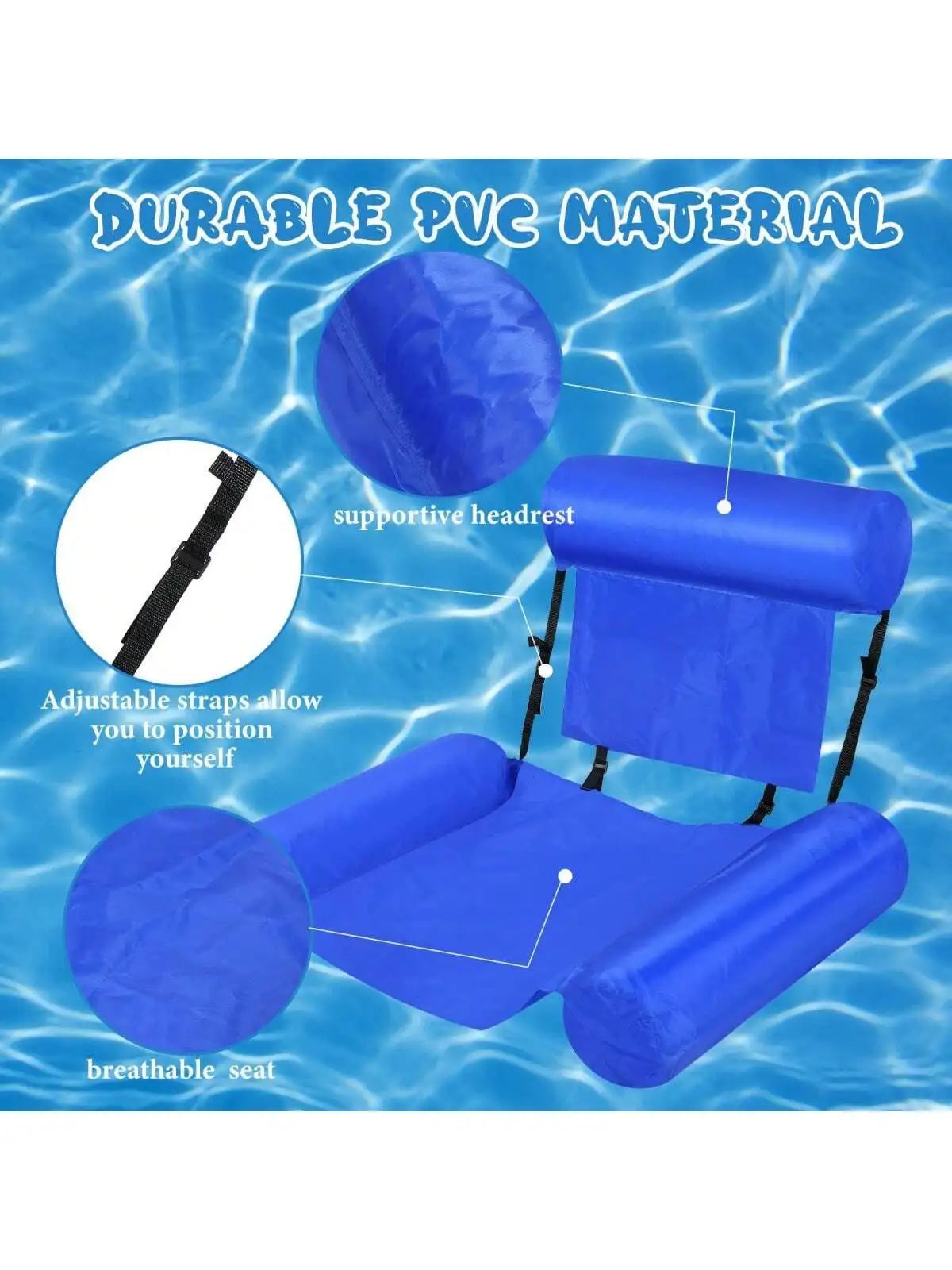 Inflatable Pool Floats Adult Size Water Hammock,Floats for Swimming Pool Multi-Purpose Pool Floating Toys