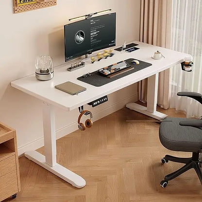 Solid wood Intelligent Electric Lifting Computer Desk,Modern Writing Gaming Desk Adjustable Height Work Study Desk Sturdy Frame
