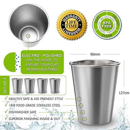 500ML Premium Stainless Steel Cup Healthy Unbreakable Pint Cup Stackable Metal Drinking Glasses Travel Outdoor Camping Cup YY113
