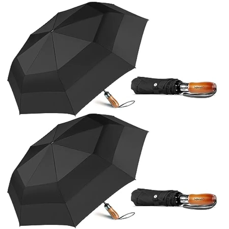 Large Folding Golf Umbrella - Compact Mens Umbrellas Travel Rain and Windproof 54inch Collapsible Automatic Open Close Umbrella