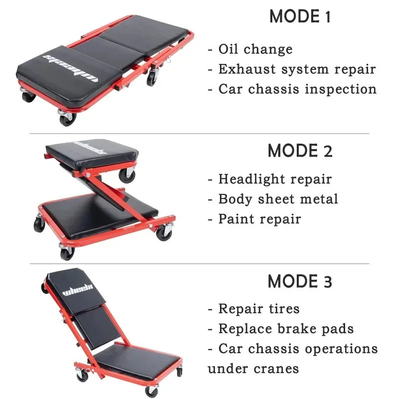 Dual-purpose foldable repair car reclining board repair stool Z-type repair car board repair work stool Auto repair beauty stool