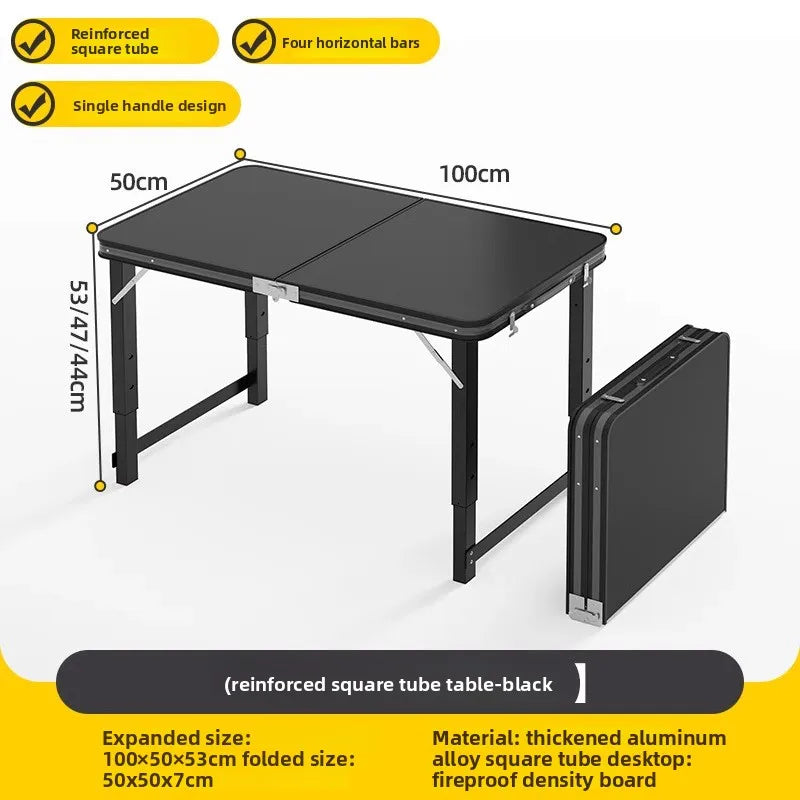 Folding table stall foldable outdoor portable rectangular small table camping picnic night market folding table and chairs