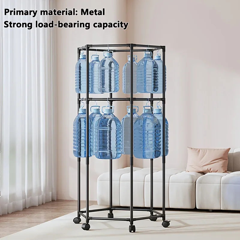 Coat Racks,Clothes Drying Rack with Wheels, Space-Saving Clothesline for Home,Sturdy Metal Construction,for Balcony, Living Room