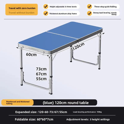 Portable Folding Picnic Table Adjustable Height Lightweight Compact Aluminum Easy Carry Camping Beach Tailgate Backyard Tables