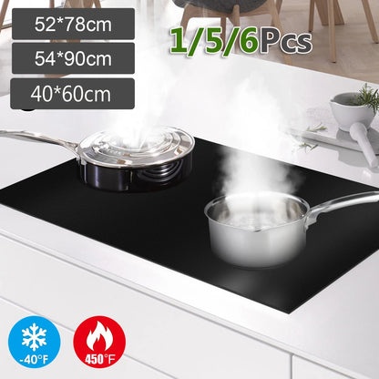 Induction Hob Protector Mat Silicone Induction Cooktop Scratch Cover Large Nonstick Multipurpose Electric Stove Mat Kitchen