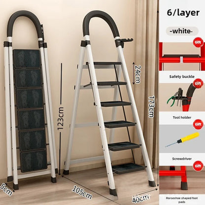 Ladder, zigzag ladder, folding ladder, three four five six step ladder, thickened carbon steel engineering ladder