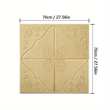 1-10pcs70cm*70cm Modern Paper Ceiling Decorative Waterproof Moisture-proof Mildew proof Wall Self-adhesive 3D Bedroom Background
