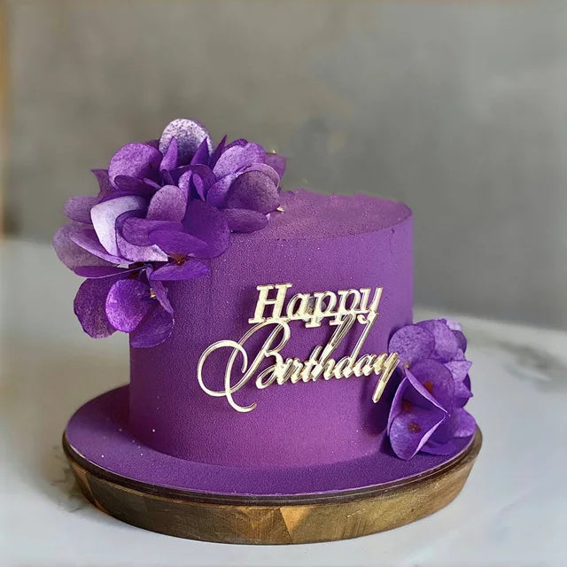 2025 New Happy Birthday Cake Topper Dessert Decoration Gold Side Acrylic Kids Party Cake Toppers for Baby Shower Baking Supplies