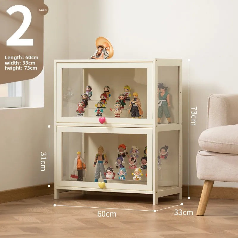 Figure Lego Display Cabinet Household Cream Wind Dustproof Acrylic Transparent Model Toy Blind Box Display Cabinet