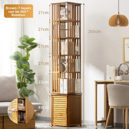 360 degree rotating bookshelf crevice bookcase children's floor picture book rack student shelf
