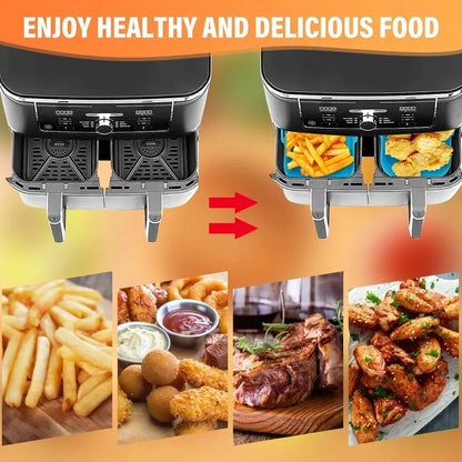 2pc/1pc Air Fryer Silicone Tray Rectangle Oven Baking Basket Reusable Liner Insert Dish Fried Chicken for Airfryers Accessories