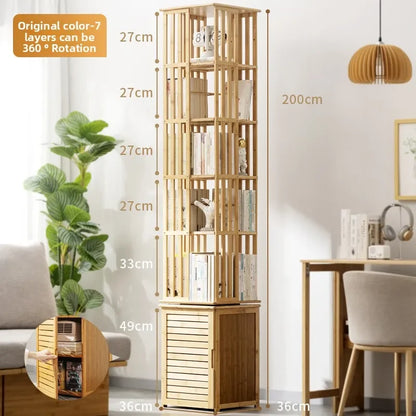 360 degree rotating bookshelf crevice bookcase children's floor picture book rack student shelf