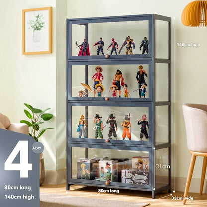 Handmade display cabinet, imitation glass transparent dustproof display cabinet, Lego toy acrylic storage box, bookshelf shelf