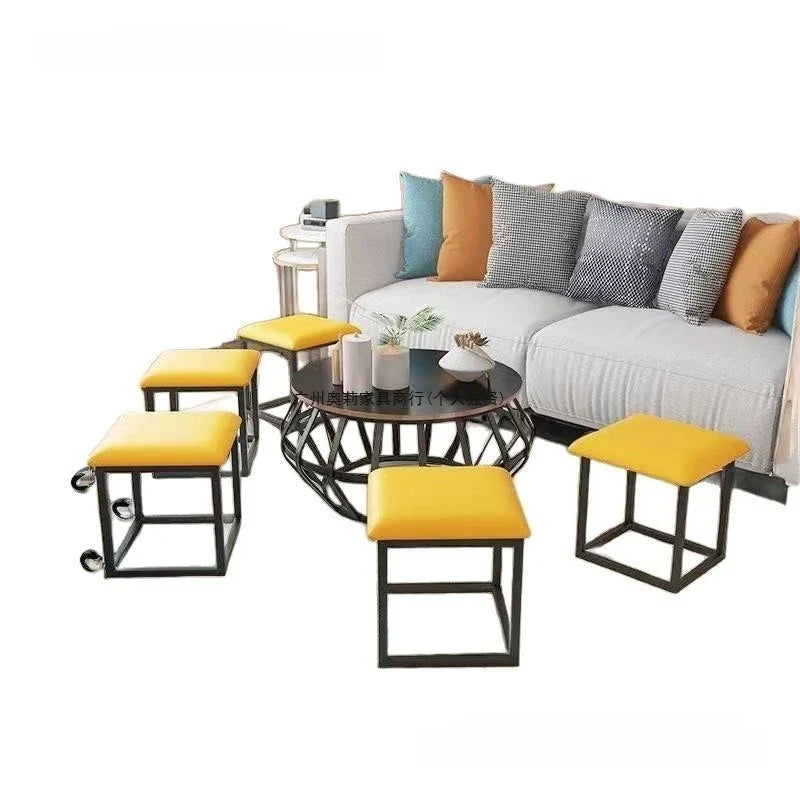 Multi-Functional Rubik's Cube Stool - 5-in-1 Storage Ottoman, Serves as Coffee Table, Dining & Shoe Bench, Nordic Style, silla