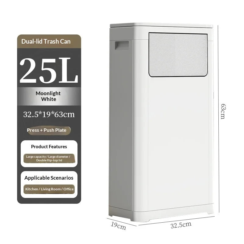 Touchless Motion Sensor Trash Can Dual Lid Hands Free Kitchen Large Capacity Outdoor Commercial Garbage Bin Lixeira Banheiro