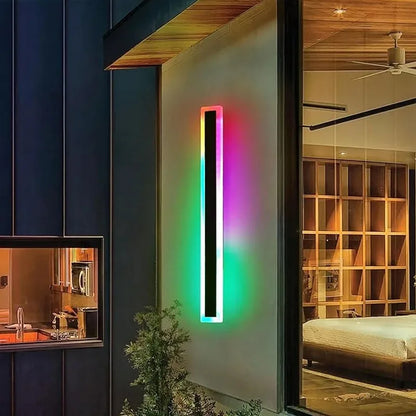 IP65 Waterproof LED Wall Light Outdoor RGB with Remote Control Indoor Dimmable Long Wall Lamp Balcony Entrance Porch Lighting