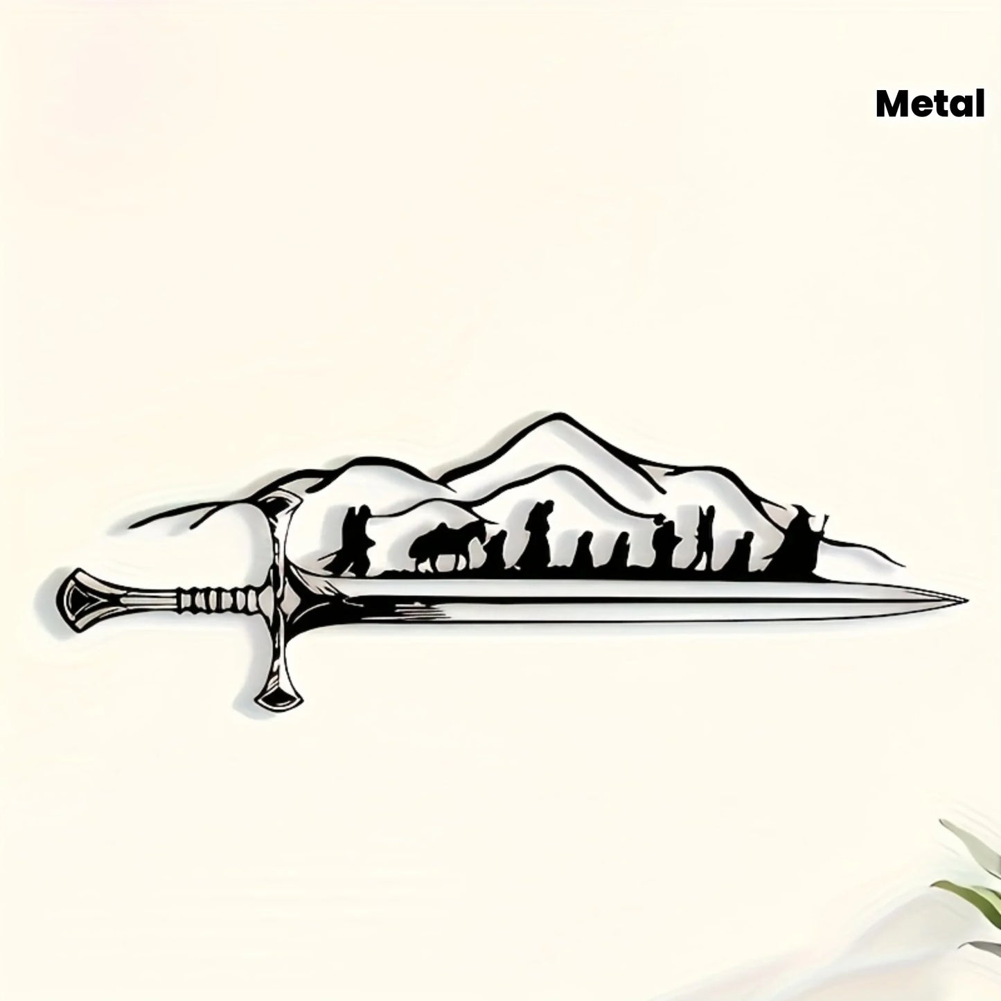 "The Fellowship of the Ring" Metal Wall Art - Retro Iron Silhouette Mural, Frodo and Sam, Fantasy Home Decoration for LOTR Fans