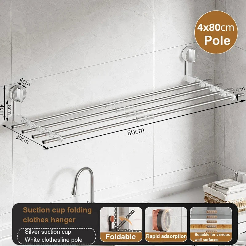 Wall Mount Clothes Hanger Laundry Hanger Dryer Rack Retractable Clothes Rack Wall Hangers for Clothes Closet Clothes Hanger