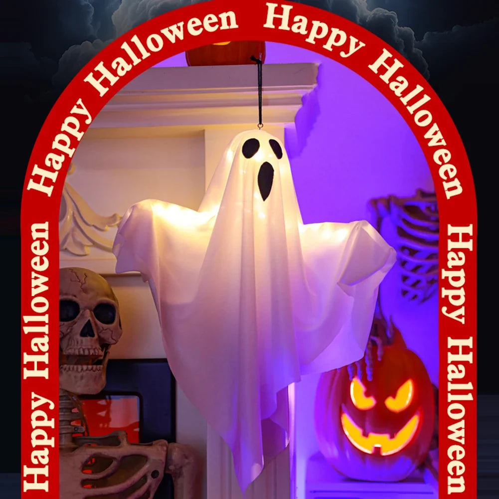 1/3PCS Spooky Ghost Halloween Decoration Waterproof Halloween LED Fabric Hanging Ghost Light for Lawn Garden Home Party Decor