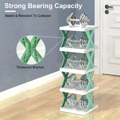 9-Tier Vertical Shoe Rack - Space-saving Tall & Narrow Design for Entranceways, Easy to Assemble Home Organization Storage