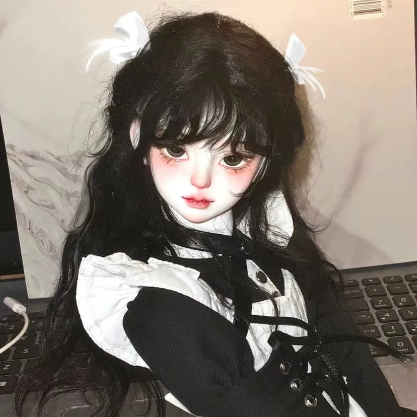 1/3 1/4 1/6 BJD Doll White Black Hair Row Wig Accessories for 60cm Doll Girls Hair
