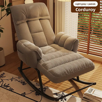 Lazy rocking chair Home retro balcony Leisure folding reclining chair Sofa chair Bedroom Single person can sit and lie down