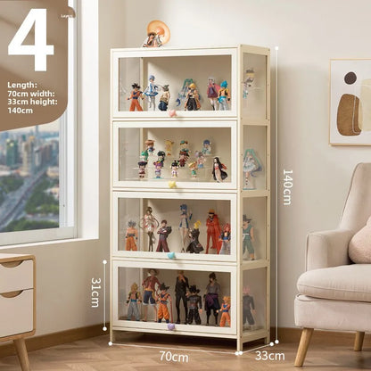 Figure Lego Display Cabinet Household Cream Wind Dustproof Acrylic Transparent Model Toy Blind Box Display Cabinet