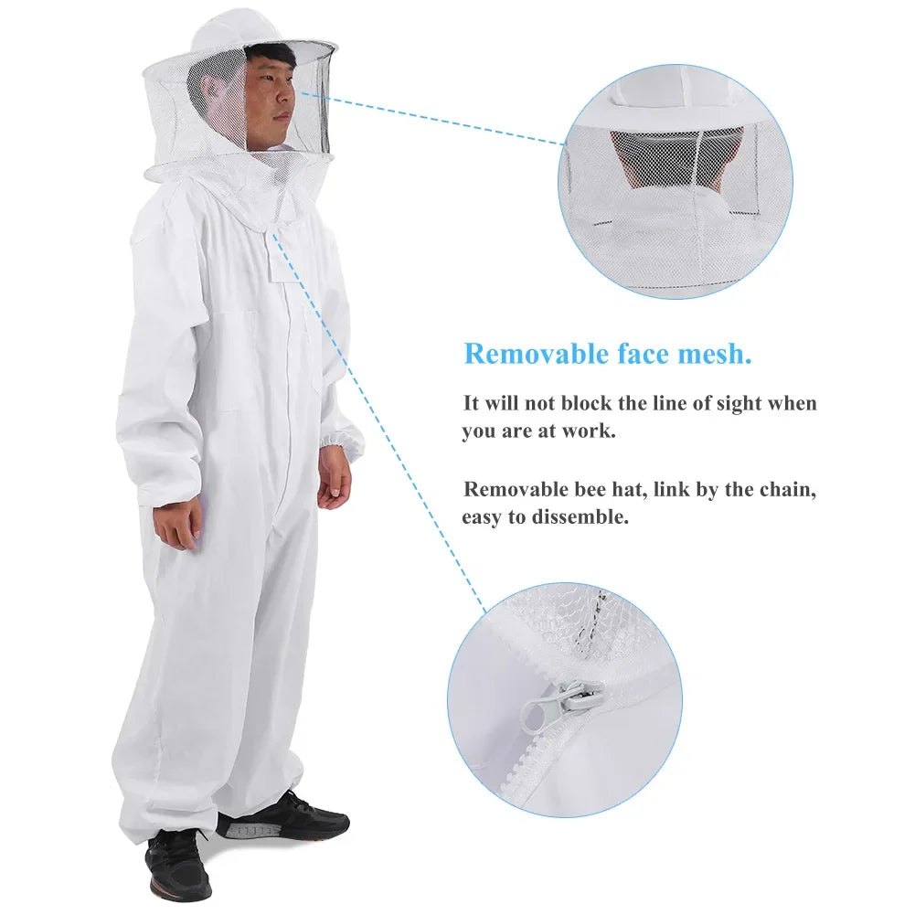 Beekeeper Suit Beekeeper Protective Suit Professional Beekeeping Protective Equipment Bee Keeping Full Body Beekeeper Suit Hat