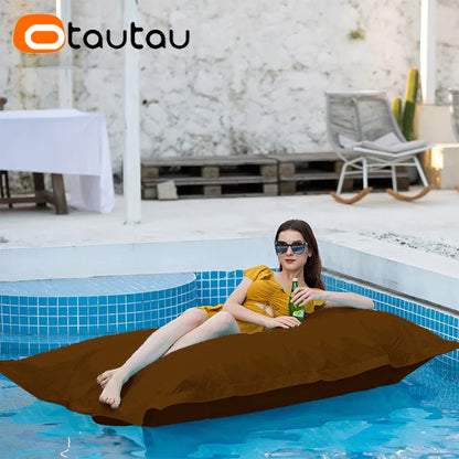 OTAUTAU 6ft Giant Floating Bean Bag Lounger Cover No Filler Outdoor Swimming Pool Pillowsac Garden Beach Beanbag Salon Sac DD034