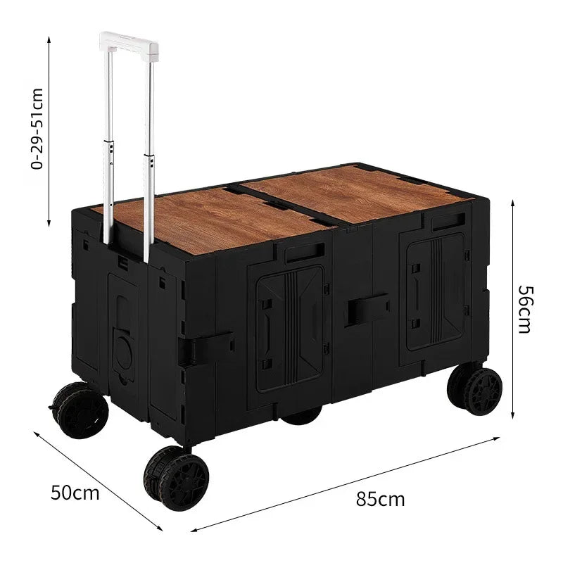 Outdoor camper trolley case picnic tools car foldable movable dining table multi-functional camp car