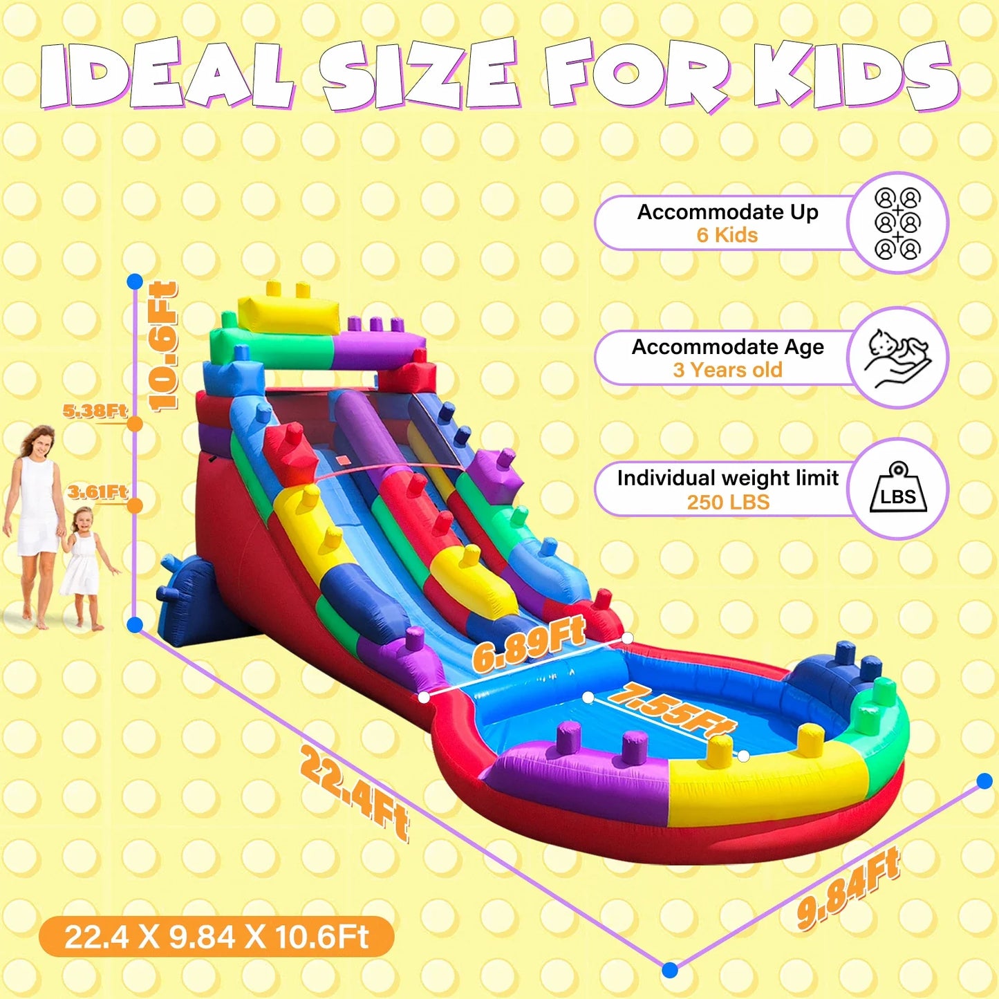 Grade Inflatable Water Slide with Splash Pool for Adults and Kids Includes Backyard, Outdoor Water Play The Best Outdoor Fun