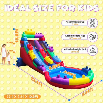 Grade Inflatable Water Slide with Splash Pool for Adults and Kids Includes Backyard, Outdoor Water Play The Best Outdoor Fun