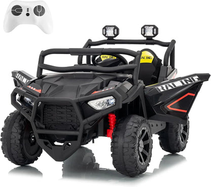 24V 2 Seater Ride On Car Electric UTV Car with Remote Control,4-Wheeler Suspension,Soft Start,3 Speeds,Led Lights,Bluetooth,3-8Y