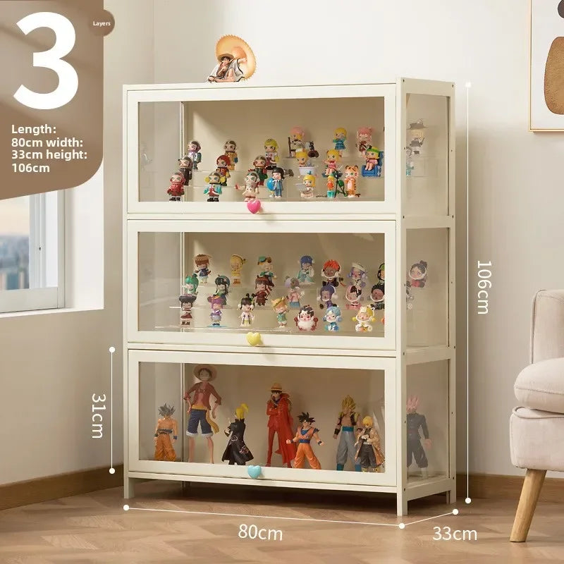 Figure Lego Display Cabinet Household Cream Wind Dustproof Acrylic Transparent Model Toy Blind Box Display Cabinet