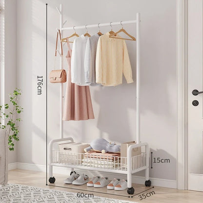 Foldable Standing Coat Rack Clothes Hanger Floor Coat Stand Portable Collapsible Organizer Bedroom Balcony Entryway Hall