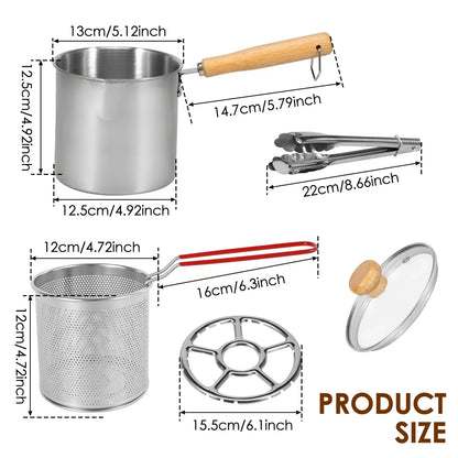 Deep Frying Pot Stainless Steel Fryer Pan Fry Pot with Basket and Lid Food Grade Deep Fryer Chicken Fried Chicken Cooking Tools