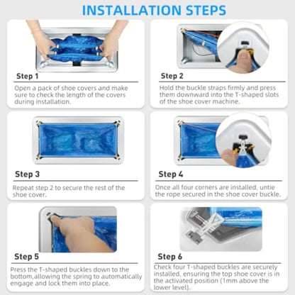 Shoe Covers Dispenser with 200pcs Disposable Shoe Covers Non Slip Automatic Shoe Cover Machine Fits Size Up to 11 US Men for Ho