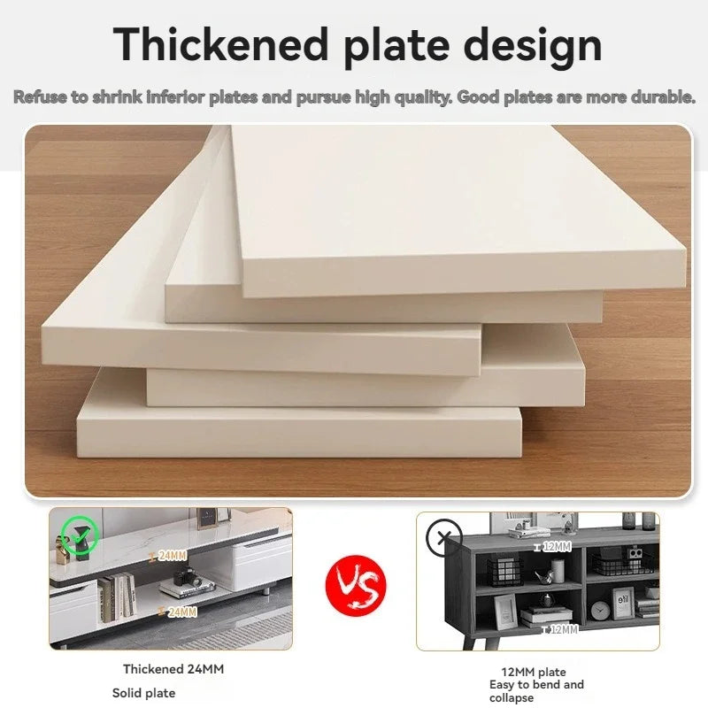Modern minimalist living room household TV cabinet, floor standing retractable TV cabinet, coffee table, tea table combination
