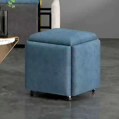 Multi-Functional Rubik's Cube Stool - 5-in-1 Storage Ottoman, Serves as Coffee Table, Dining & Shoe Bench, Nordic Style, silla