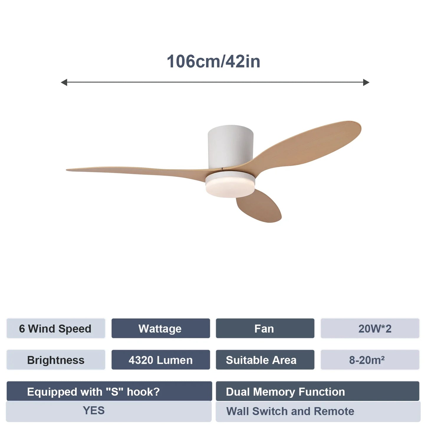 Modern Silent Led Ceiling Fan Lights DC Motor 6 Speeds Timing Fans Loft Remote Control Fan With Lights Bedroom Dining Room