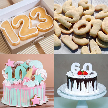 9PCS Number Cookie Cutters Set Birthday Numbers 0-8 Stainless Steel Cookie Cutters Shapes DIY Fondant Cutter Molds YY214
