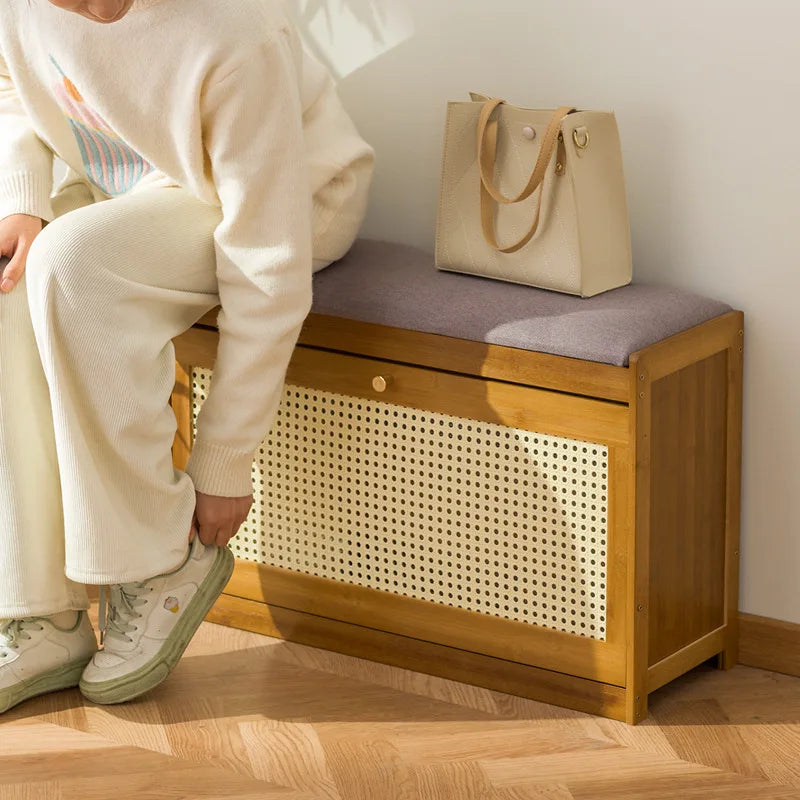 Entryway Shoe Bench Storage Seat Long Upholstered Modern Shoe Cabinet Bench Home Hallway Luxury Storage Cabinet Shoes Racks