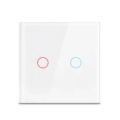 AC100-240 Touch Switch Power Led Panel Wall Light Switches Tempered Black White Crystal Glass 1/2/3 Gang Interruttore Switch