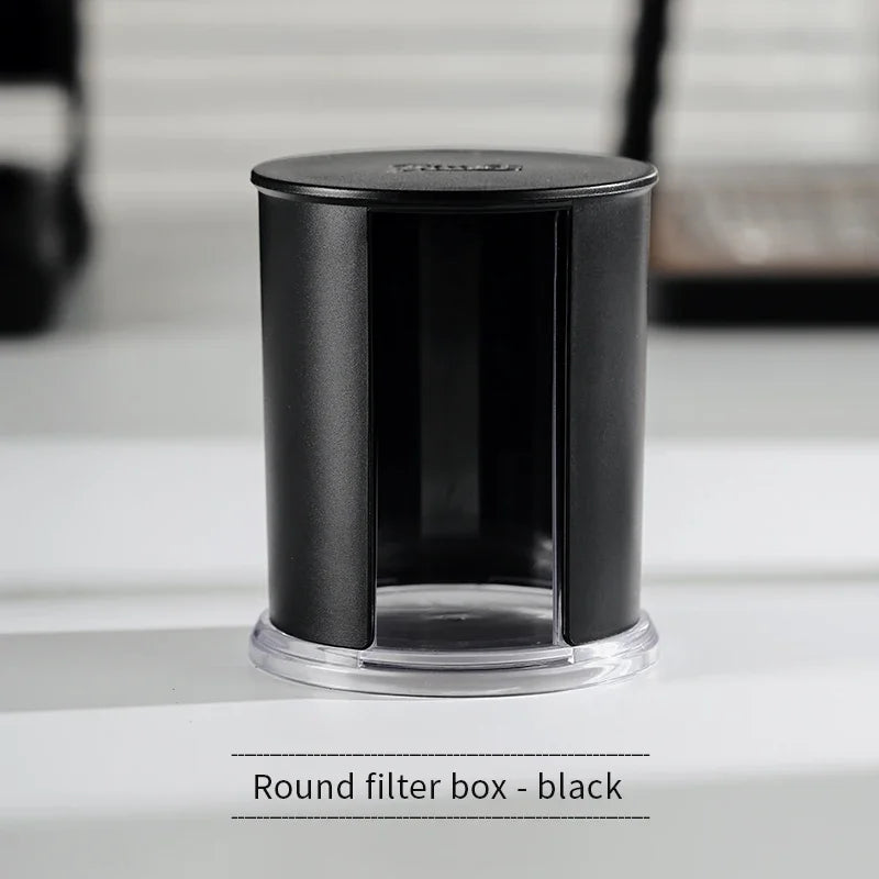 Bincoo Mocha Pot Filter Paper Storage Box Round 60mm Handle Powder Bowl Coffee Filter Paper 58mm ABS Washable Barista Tool