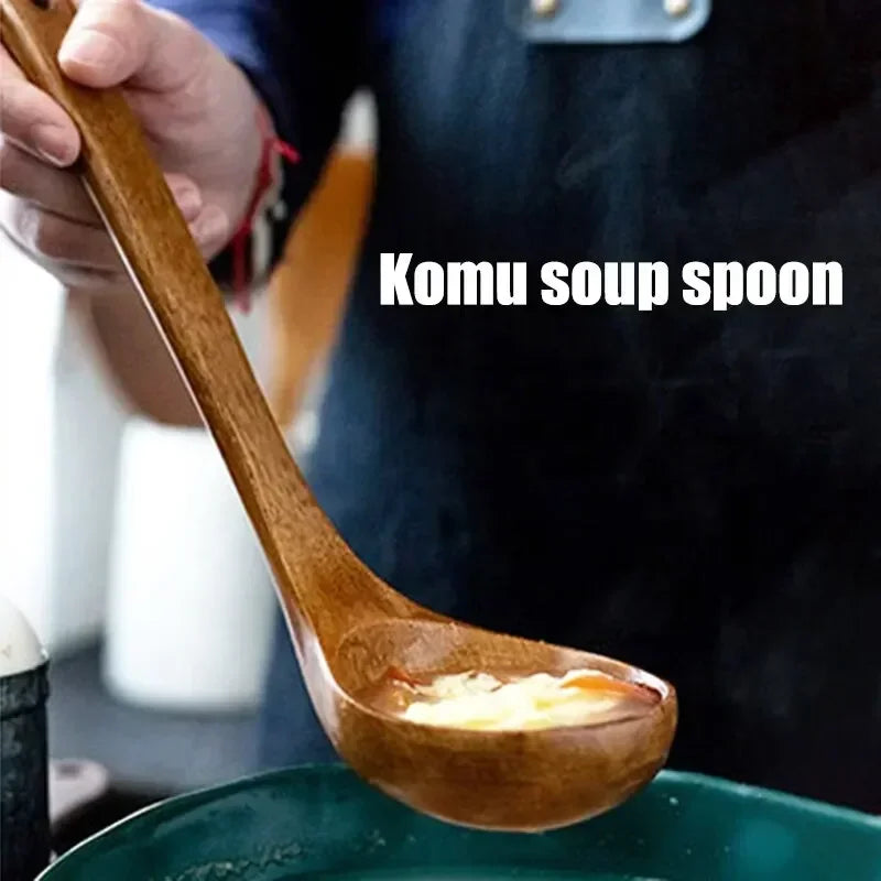 Wholesale Premium New Kemu Big Nanmu Spoons Ultra Practical for Home Cooking Long Handle Communal Congee & Soup Wooden Utensils