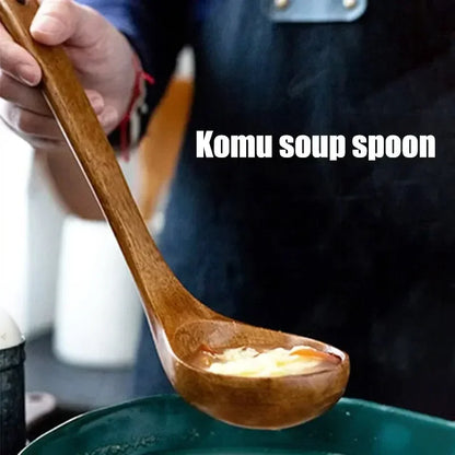 Wholesale Premium New Kemu Big Nanmu Spoons Ultra Practical for Home Cooking Long Handle Communal Congee & Soup Wooden Utensils