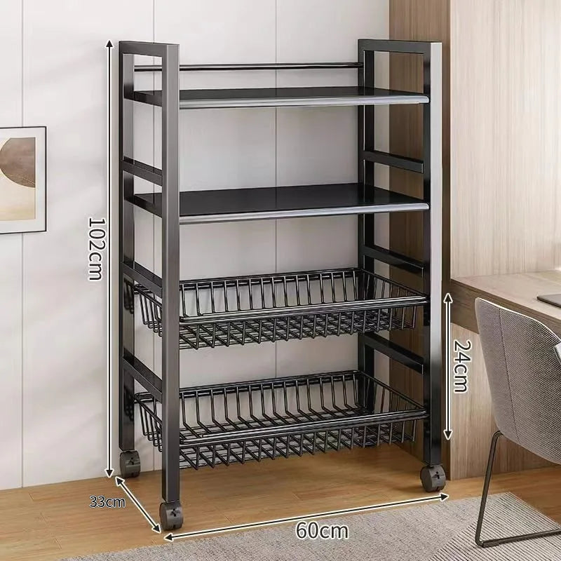 Multi-purpose mobile storage rack detachable mesh basket kitchen storage rack balcony living room shelf